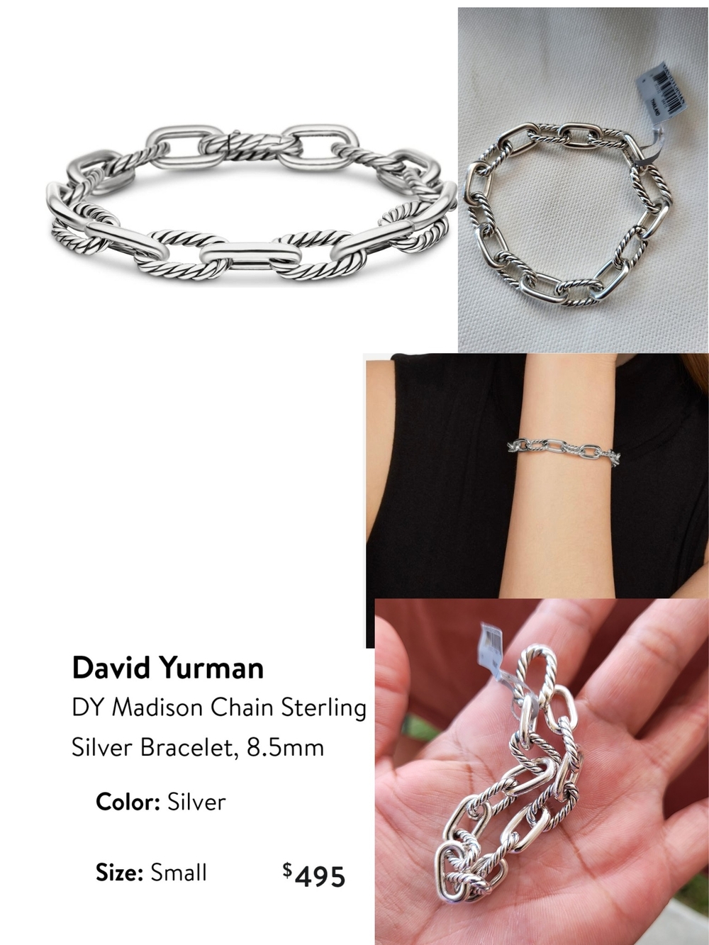 David Yurman Silver Madison Chain Bracelet - Small. #225F